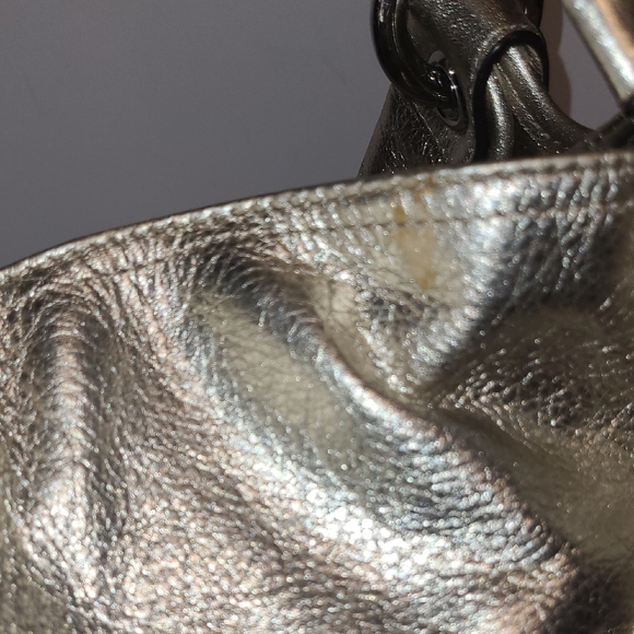 B. Makowsky Metallic  Gold Shoulder Bag - Picture 7 of 12